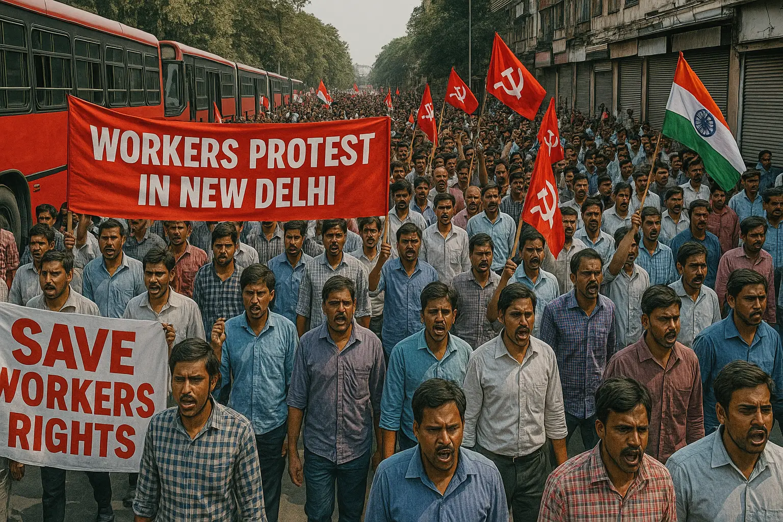 Symbolbild Arbeiterproteste in Indien Nachrichten