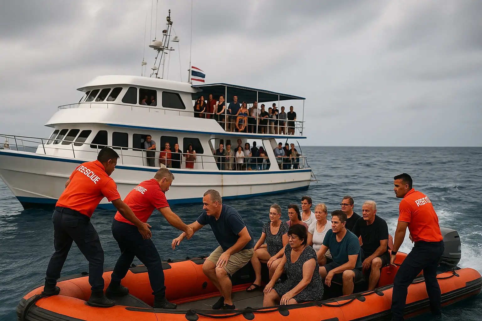 Tauchboot geriet vor der Küste Phukets in Seenot