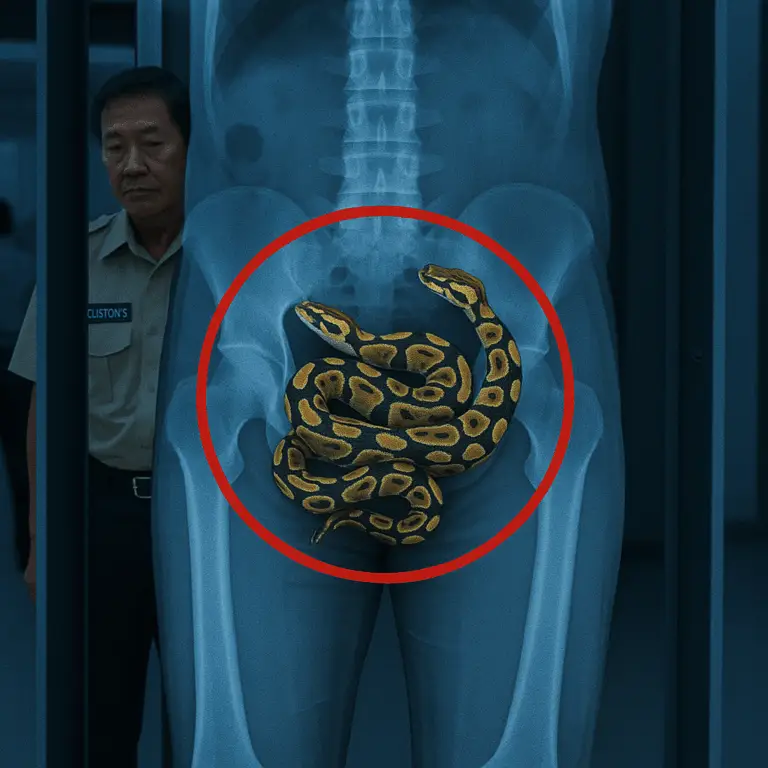 Thailand News Mann mit drei Pythons in der Unterhose