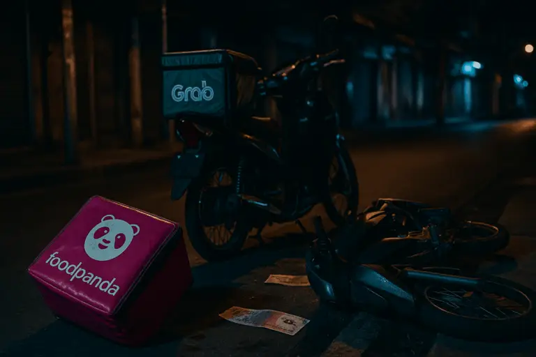 Grab Foodbanda Moped Lieferanten überfallen