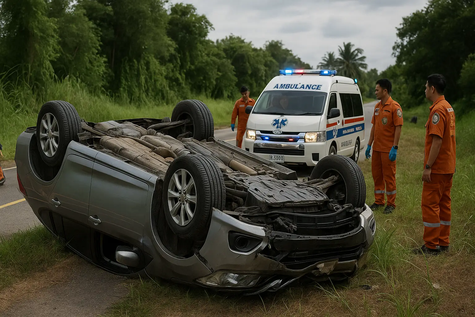 Thailand Nachrichten Autounfall und Krankenwagen