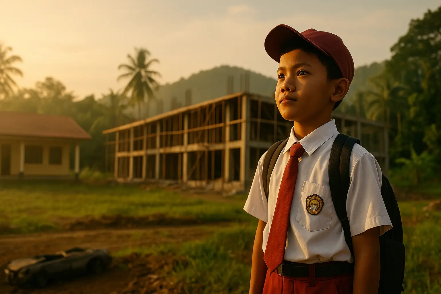 Indonesisches Schulkind hoffnungsvoll