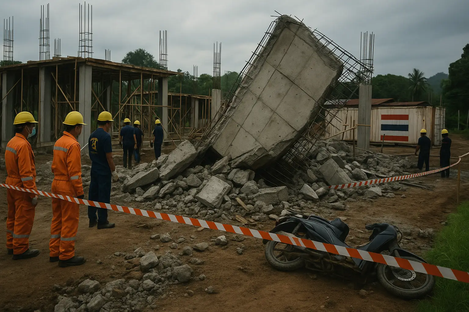 Symbolbild Mauer zusammengebrochen Chiang Mai