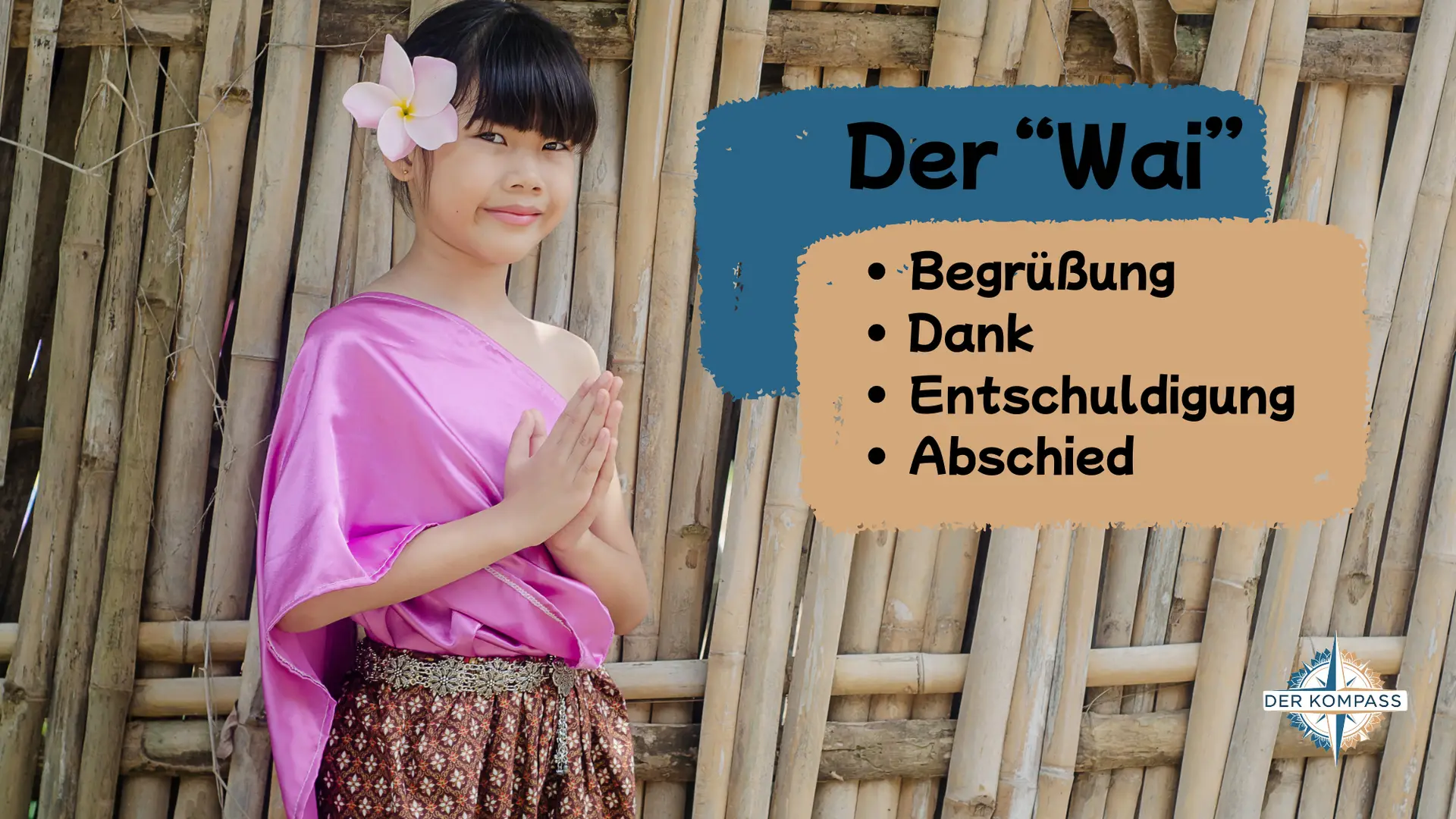 Der Wai Thailand Begrüßung, Dank, Entschuldigung, Abschied